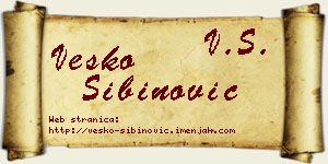 Vesko Sibinović vizit kartica